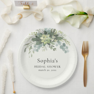 Plato De Papel Brunch y Bubbly Glass of Champange Bridal Shower