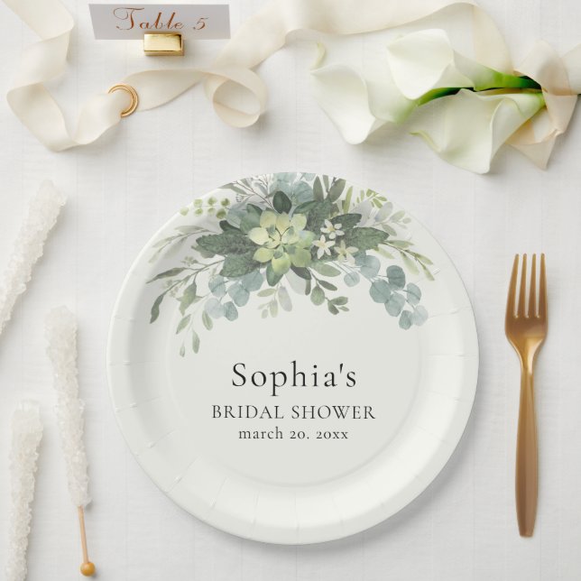 Plato De Papel Brunch y Bubbly Glass of Champange Bridal Shower (Boda)