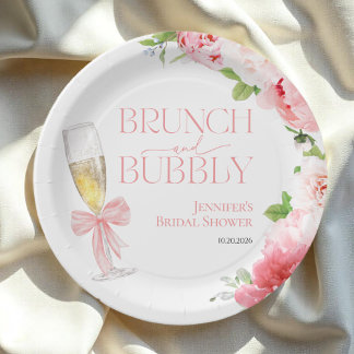 Plato De Papel Brunch y Burbujas | Jardín Salvaje de Bow Desayuno