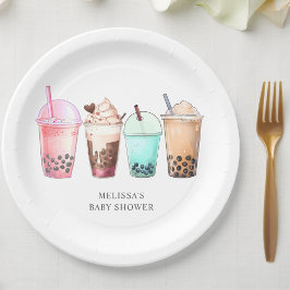 Plato De Papel Bubble Tea Boba Baby Shower
