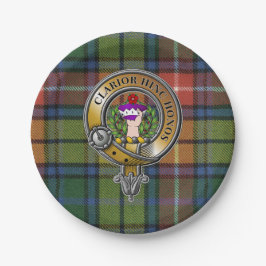 Plato De Papel Buchanan Tartan & Badge