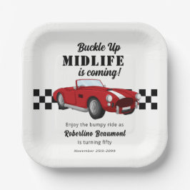 Plato De Papel Buckle Up Funny Midlife Car 50th Birthday