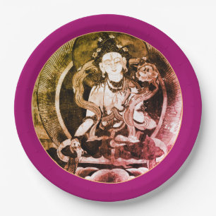 Plato De Papel Buda Chenrezing, Heruka Vintage, Tibet (Fiesta) P