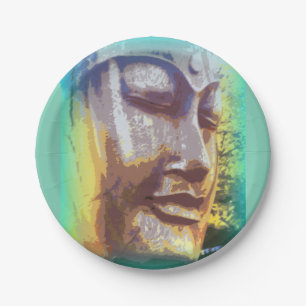 Plato De Papel Buda hace frente a verde