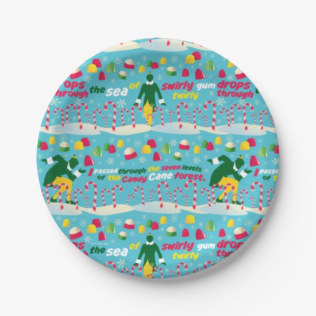 Plato De Papel Buddy the Elf Candy Pattern (Anverso)