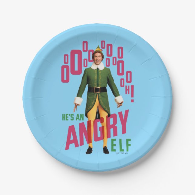 Plato De Papel Buddy the Elf | He's an Angry Elf (Anverso)