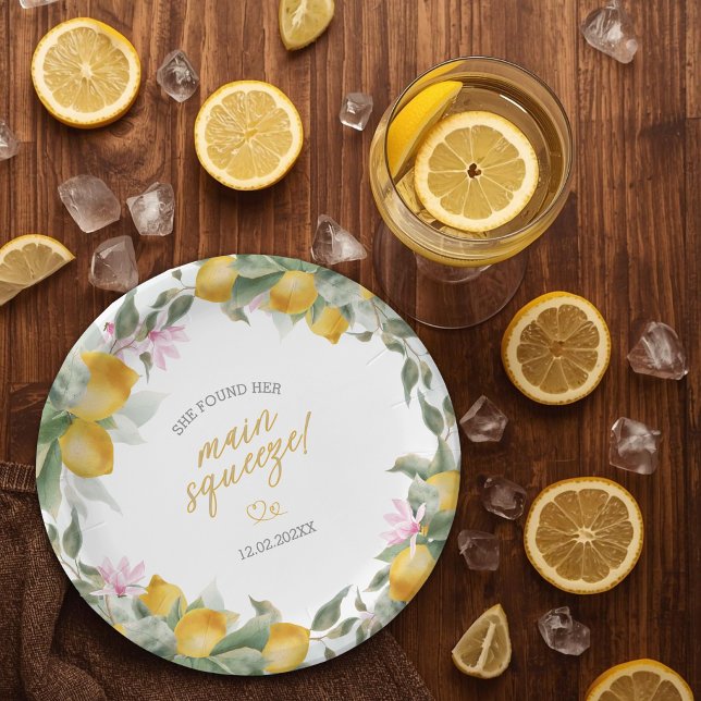 Plato De Papel Budget Main Squeeze Lemon Wreath Bridal Shower (Subido por el creador)
