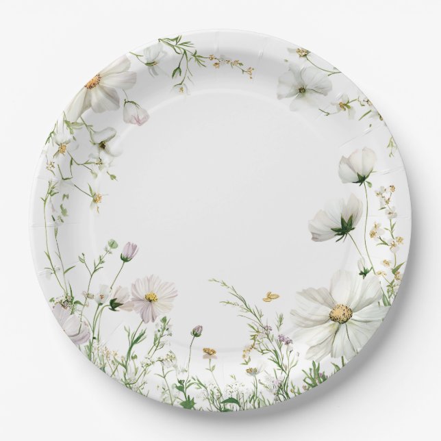 Plato De Papel Budget Purple Florals Bridgerton Bridal Shower (Anverso)