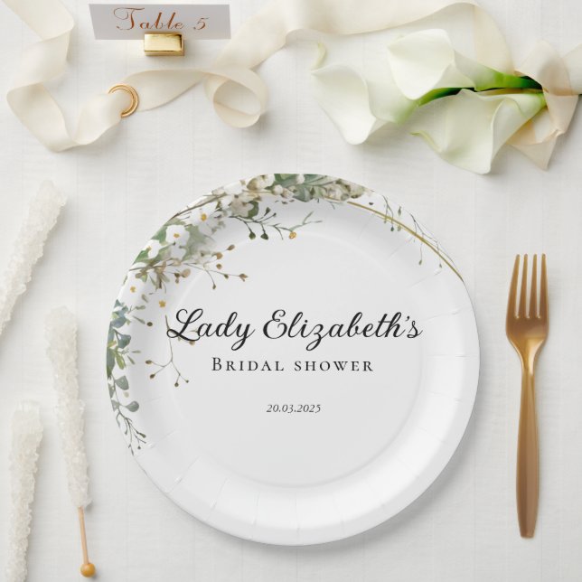 Plato De Papel Budget Purple Florals Bridgerton Bridal Shower (Boda)