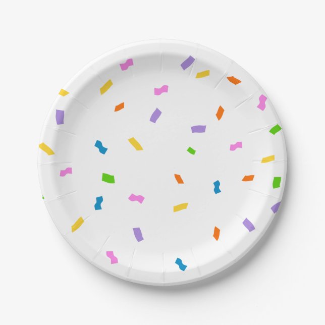 Plato De Papel Budget Sprinkles Confetti 1st Birthday (Anverso)