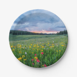 Plato De Papel Buenos días, prado,