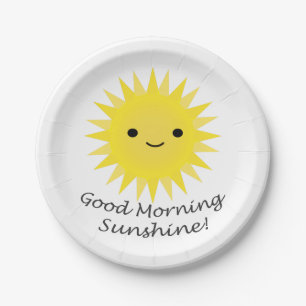 Plato De Papel Buenos días Sunshine Cute Kawaii Sun