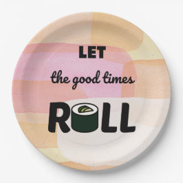 Plato De Papel Buenos tiempos ruedan kawaii sushi