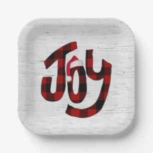 Plato De Papel Búfalo Tocó Alegría En Bírico Blanco