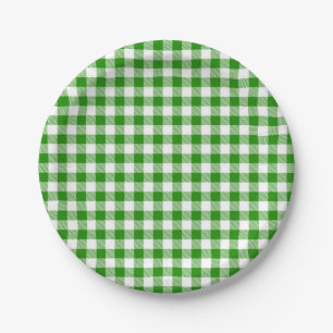 Plato De Papel Buffalo Plaid Green White Classic Multipropósito