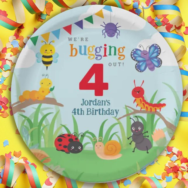 Plato De Papel Bug Birthday Cute Colorous Paper Plate (Subido por el creador)