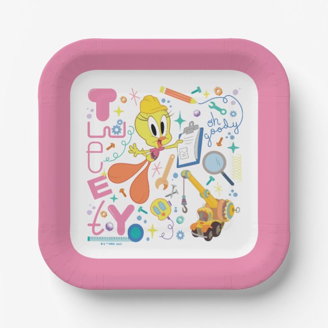 Plato De Papel BUGS BUNNY BUILDERS™| Herramientas de trabajo TWEE (Anverso)