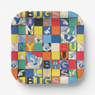 Plato De Papel BUGS BUNNY™ Colorful Name y Face Checker