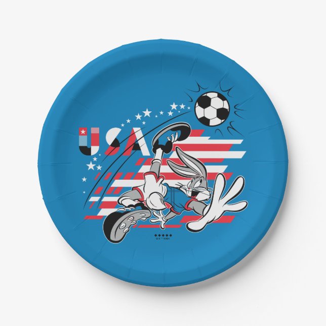 Plato De Papel BUGS BUNNY™ Team USA Soccer Graphic (Anverso)