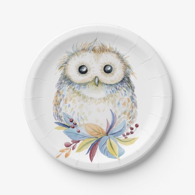 Plato De Papel Búho (Anverso)