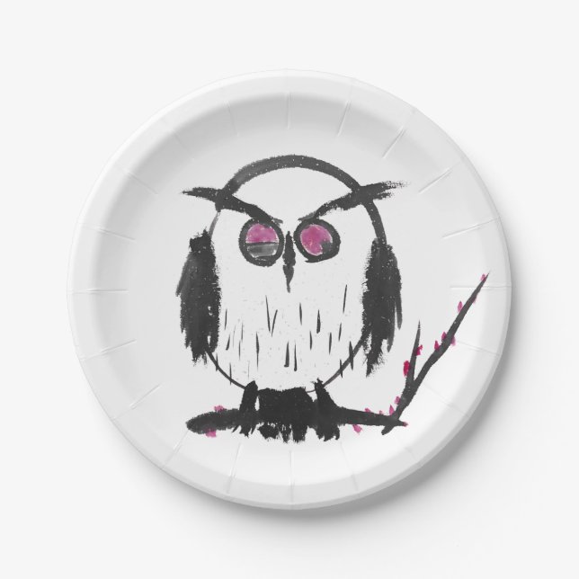 Plato De Papel Búho chino (Anverso)