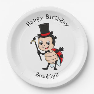 Plato De Papel Buitre con sombrero de punta y personalizado de co