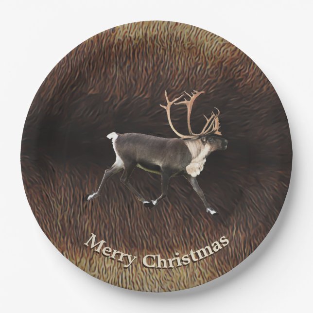 Plato De Papel Bull Caribou (Reno) (Anverso)