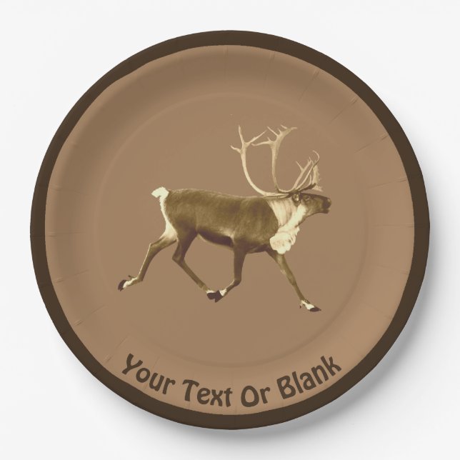 Plato De Papel Bull Caribou - Sepia (Anverso)
