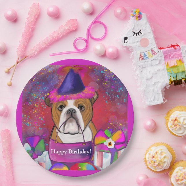 Plato De Papel Bulldog (Fiesta)