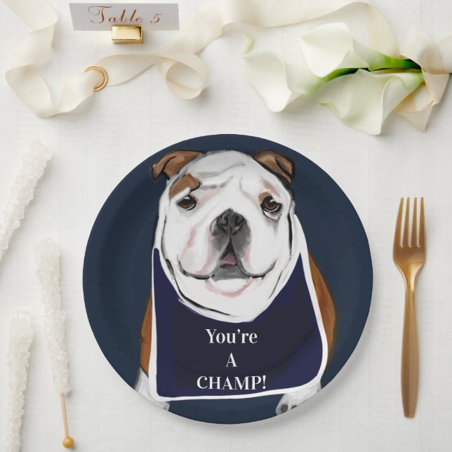 PLATO DE PAPEL BULLDOG (Boda)