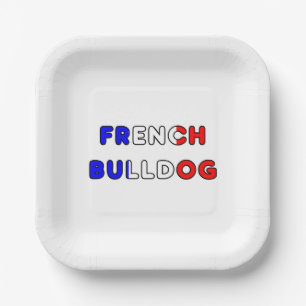 Plato De Papel bulldog francés flg en nombre