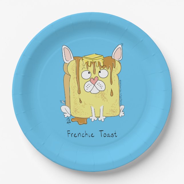Plato De Papel Bulldog francés Frenchie Cute Dog Personalizado (Anverso)