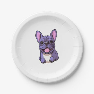 Plato De Papel Bulldog francés Lilac 7
