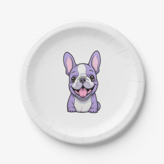 Plato De Papel Bulldog francés Lilac 8