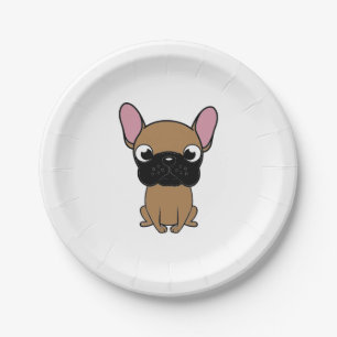 Plato De Papel bulldog francés nuevo dibujo animado kawaii cervat