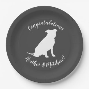 Plato De Papel Bulldog Pit Baby Pitbull Shower Sexo Neutral
