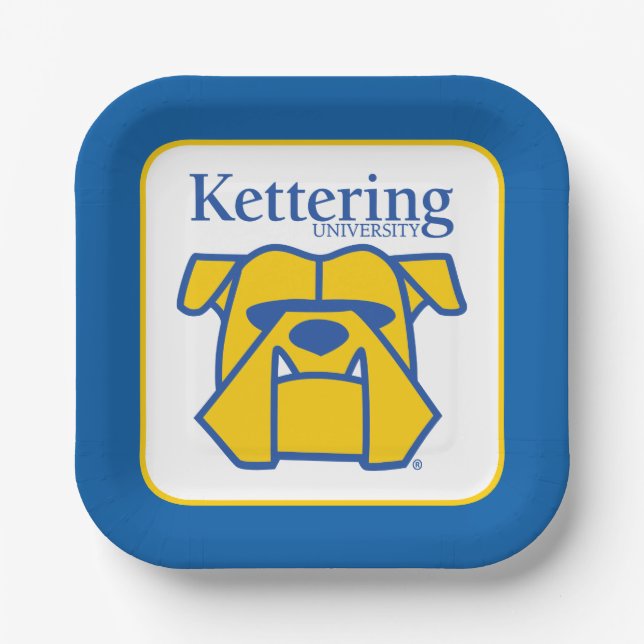 Plato De Papel Bulldogs de la Universidad de Kettering (Anverso)