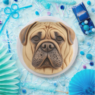 Plato De Papel Bullmastiff inspirado en 3D