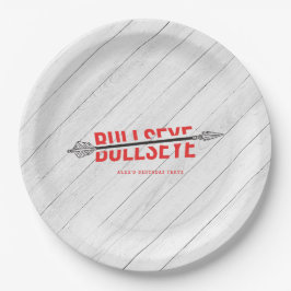 Plato De Papel Bullseye Bow & Arrow Archery Tween Birday Party