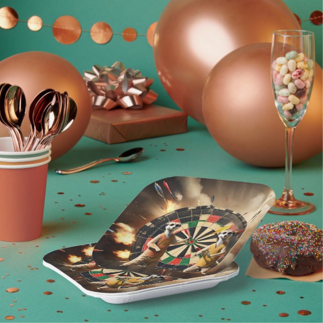 Plato De Papel Bullseye Burrow: Liga Meerkat Dart, (Multi)