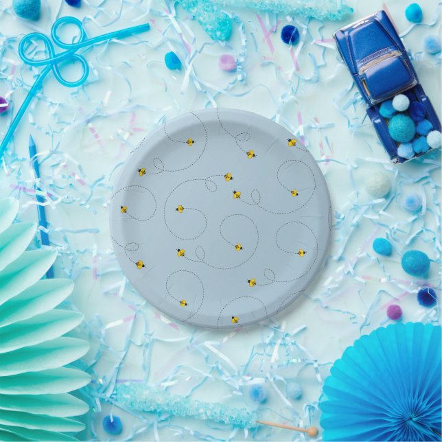 Plato De Papel Bumble Bebe Cornflower Blue (Fiesta)