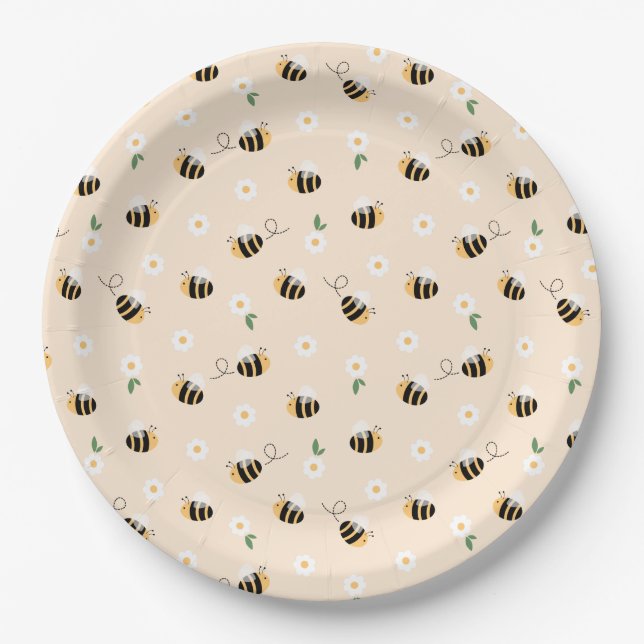 Plato De Papel Bumblebee Baby Shower (Anverso)
