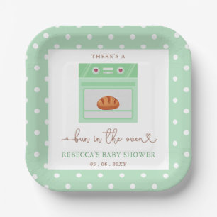 Plato De Papel Bun En El Baby Shower Neutral De Género De Horno