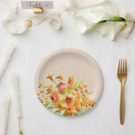 Plato De Papel Bunch de flores