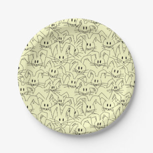 Plato De Papel Bunches de Bunnies en amarillo - sin costuras.