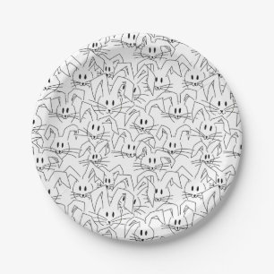 Plato De Papel Bunches de Bunnies en blanco - sin costura.