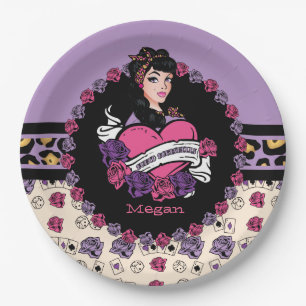 Plato De Papel Bunco, Pin-up, Rock-A-Billy