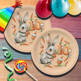 Plato De Papel Bunnies and Carrots 10th Birthday Party