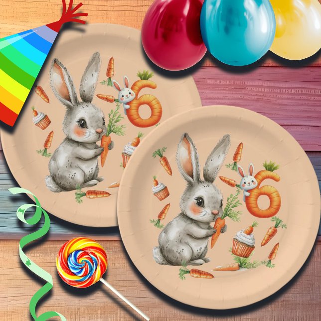 Plato De Papel Bunnies and Carrots 6ª Fiesta de Cumpleaños (Subido por el creador)