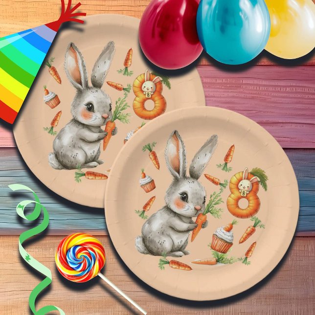 Plato De Papel Bunnies and Carrots Octava fiesta de cumpleaños (Subido por el creador)